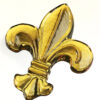 amber glass Fleur De Lis Paperweight.