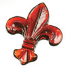 Red glass Fleur De Lis Paperweight.