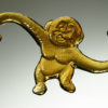 Amber colored glass barrel monkey