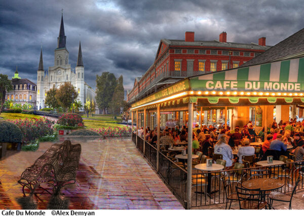 HDR photo print of Cafe De Monde in New Orleans.