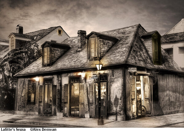 desaturated spooky old house print that you can buy.