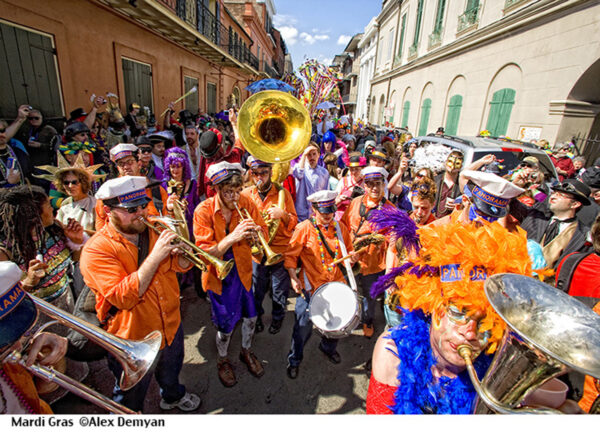 brass band playing at Mardi Gras.