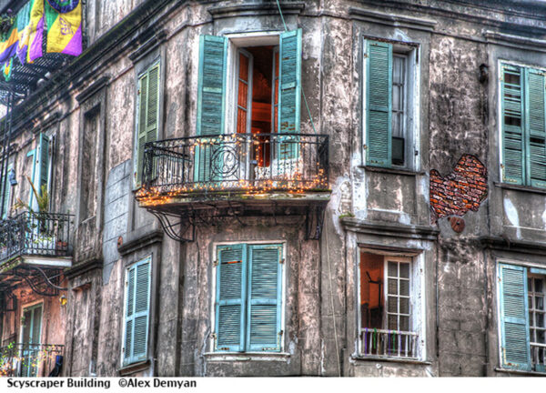 Scyscraper gritty textured building in New Orleans