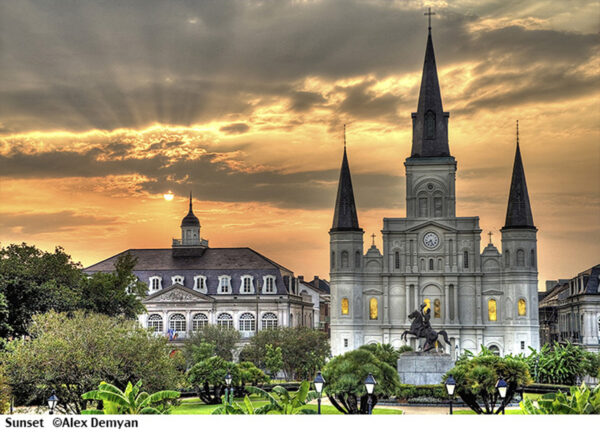 Sunset in New Orleans.