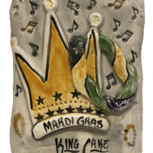 Ceramic Plaque of King Cake of Mardi Gras.