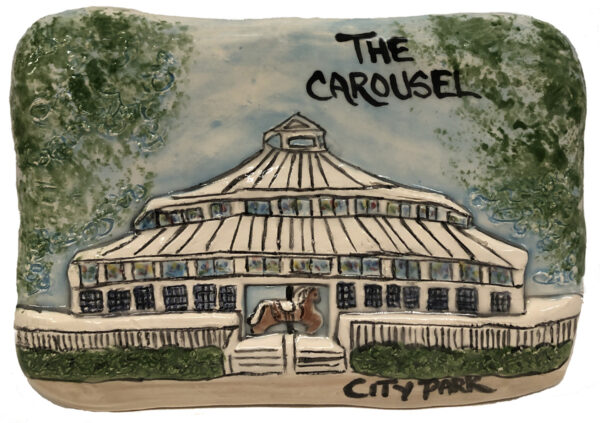 The City Carousel in New Orleans ceramic plaque.