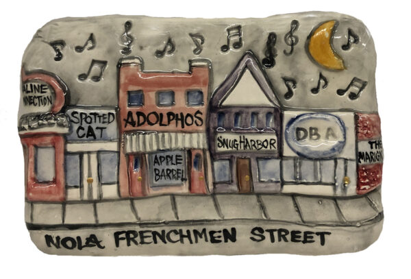 Plaque of Frenchmen Street in New Orleans.
