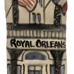 Royal Orleans Ceramic Plaque with american flag and french flag.