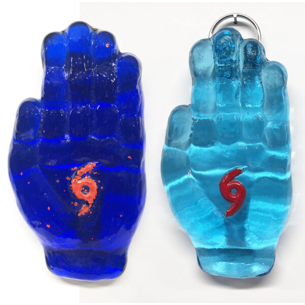 sculpted glass hands