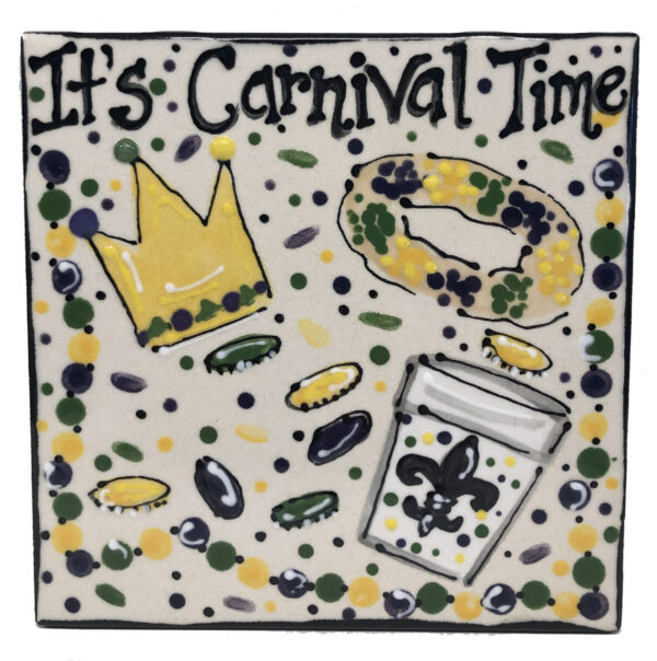 ceramic tile with carnival theme.