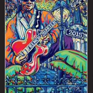 2015 French Quarter Festival poster by Tami Curtis featuring Little Freddie King