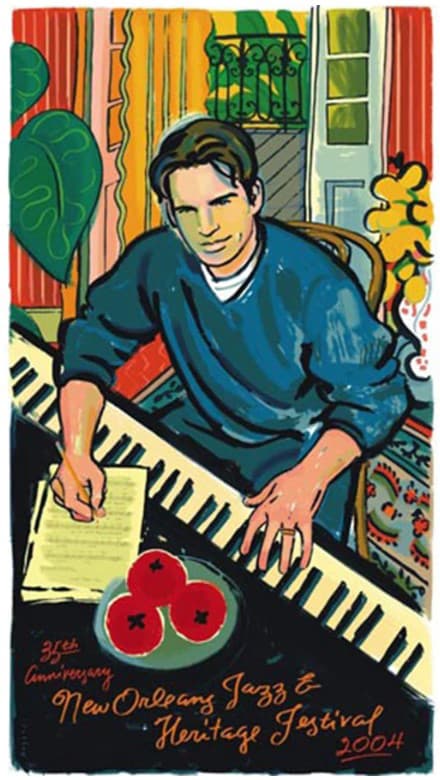 2004 New Orleans Jazz & Heritage poster of Harry Connick Jr. by Paul Rodgers.