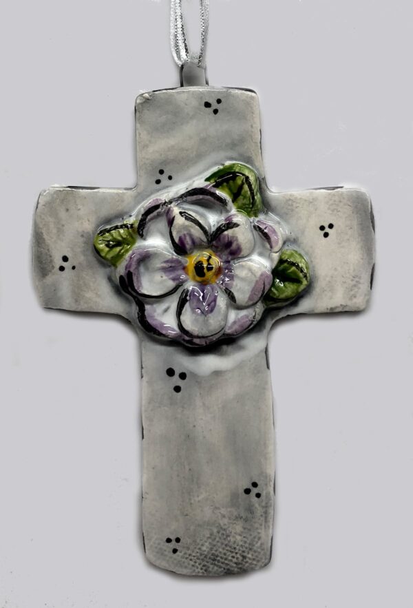 Magnolia Cross Ornament