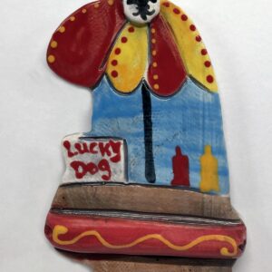 Lucky Dog Cart Ceramic Ornament