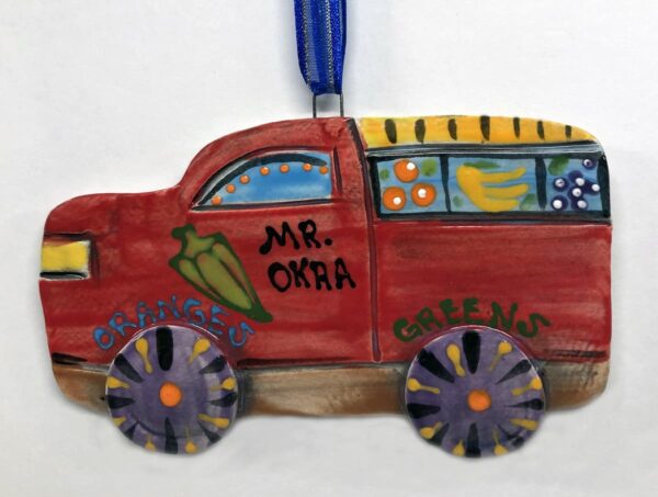 Mr. Okra Produce Truck Ornament