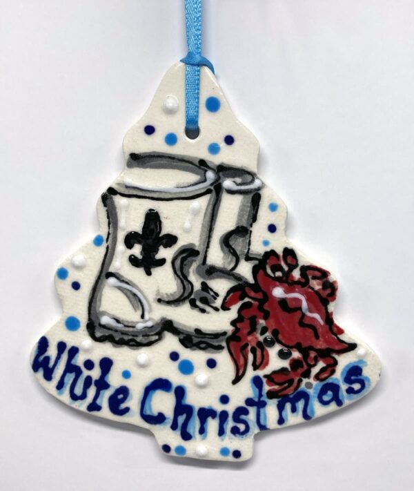 White Christmas Ornament by PDs New Orleans Creations