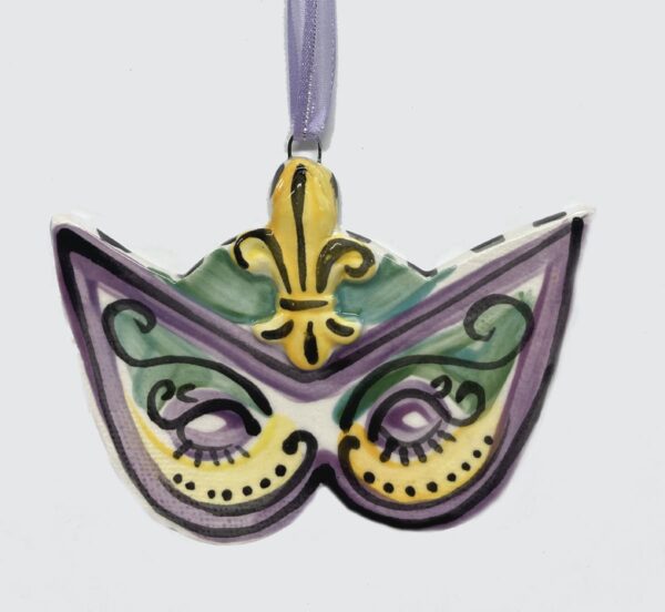 Ceramic Mardi Gras Mask Ornament.