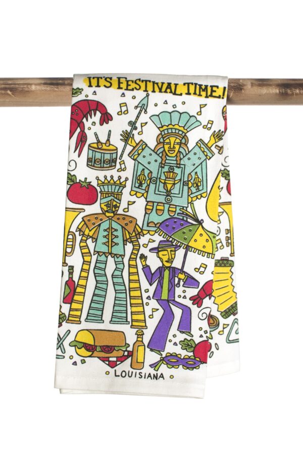 Festival Time kitchen tee towel.