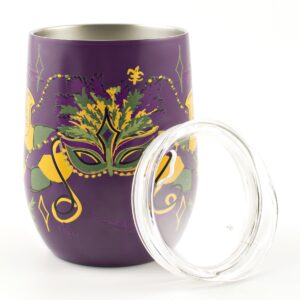 Mardi Gras Wine Tumbler