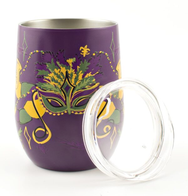 Mardi Gras Wine Tumbler