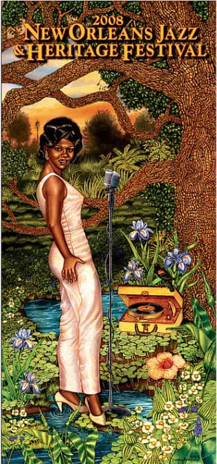 2008 New Orleans Jazz & Heritage Poster by Douglas Bourgeois