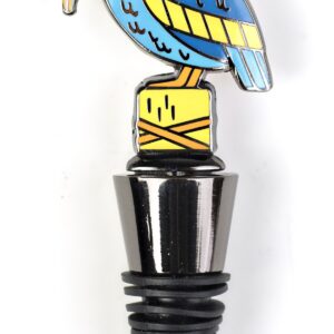 Wine stopper with a pelican design on top.