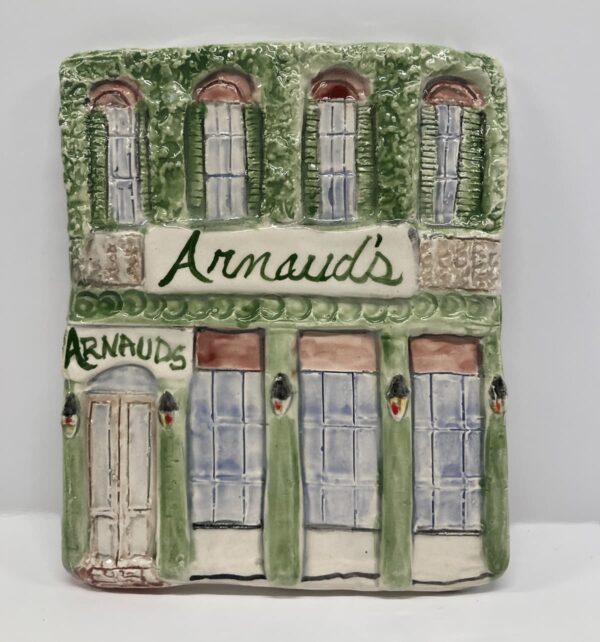 Ceramic clay plaque of Arnaud's Restaurant.