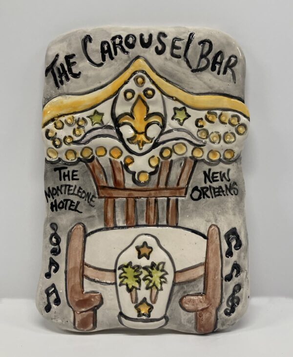 The Carousel Bar ceramic plaque by Clay Creations.