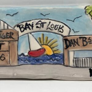 Clay Creations plaque of Bay St. Louis landmarks.