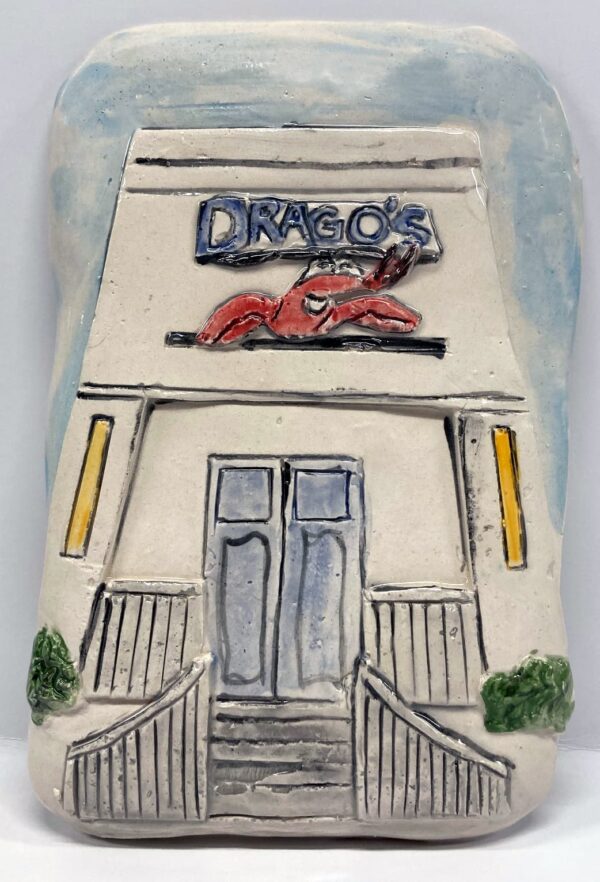 Clay Creations clay plaque of Drago's restaurant.