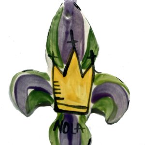 Mardi Gras Fleur di Lis Ceramic Ornament.