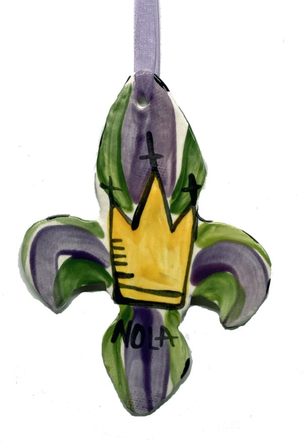 Mardi Gras Fleur di Lis Ceramic Ornament.