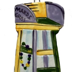 Mardi Gras Ladder Ceramic Ornament by Katie Baldwin.