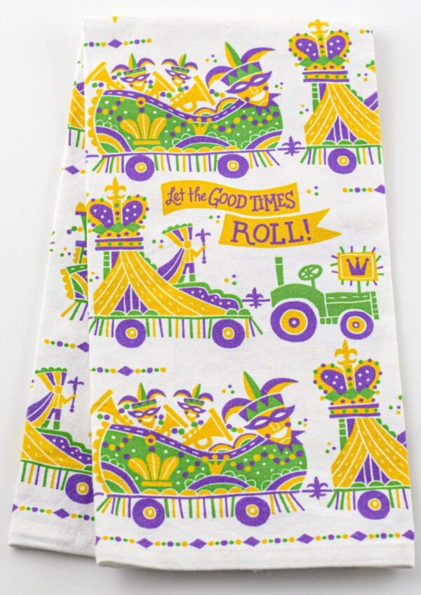 Kitchen Tea Towel - Mardi Gras Theme - Let the Good Times Roll!