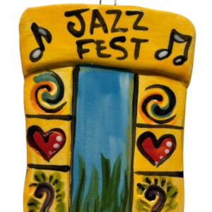 Jazz Fest Ceramic Ornament by Katie Baldwin