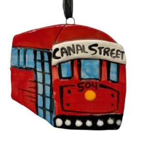 Canal Street Streetcar ceramic ornament by Katie Baldwin