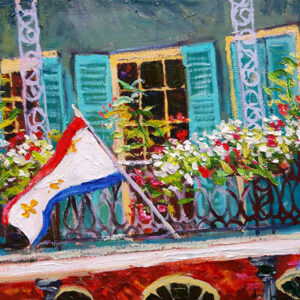 Fleur de Lis Balcony matted print by Adam Hall.