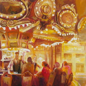 Around the Carousel matted print by Adam Hall.
