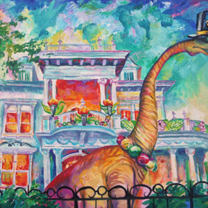 Dinosaur House matted print by Adam Hall.
