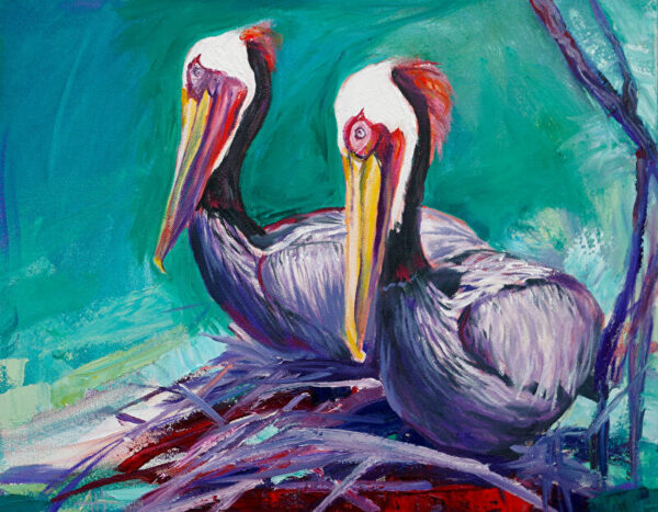 Birds of a Feather matted print by Adam Hall.