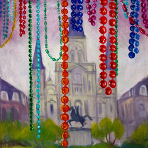 Beaded St. Louis Cathedral matted print by Adam Hall.