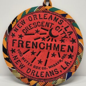 Hand sewn potholder by Tracy Thomson.