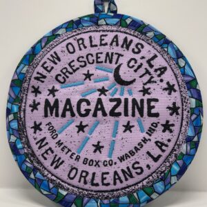 Hand sewn potholder by Tracy Thomson.