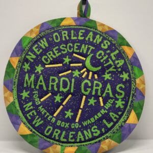 Hand sewn potholder by Tracy Thomson.