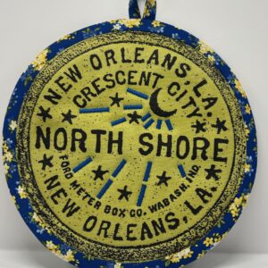 Hand sewn potholder by Tracy Thomson.