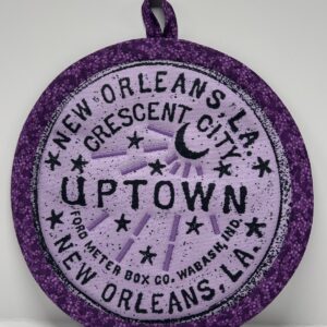 Hand sewn potholder by Tracy Thomson.