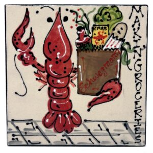 Hand Painted Ceramic Tile by New Orleans PD Creations.