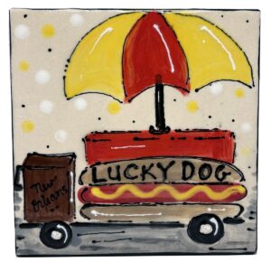 Hand Painted Ceramic Tile by New Orleans PD Creations.