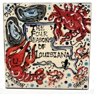 Hand Painted Ceramic Tile by New Orleans PD Creations.