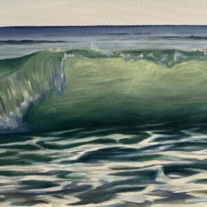 Green Wave (horizontal) original painting by Mary Loftus.